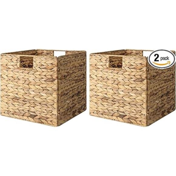 Wicker Baskets for Storage with Liners, Water Hyacinth Storage Baskets - Picture 7 of 7